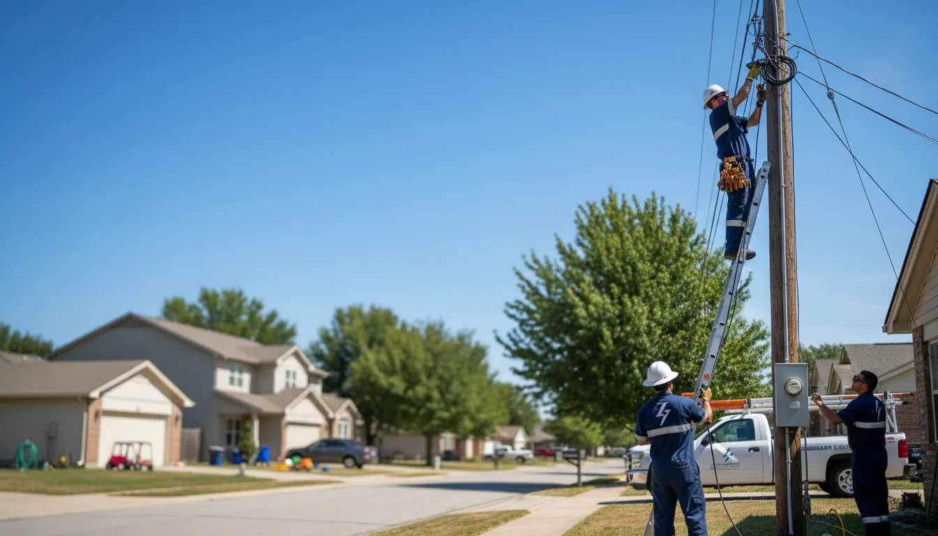 Residential electrician providing installation services in Tryon, OK
